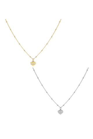 Heart Pendant With Stone Necklaces By DOBBI ( Variety Color Available