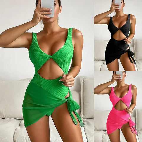 Selena sexy cut out one piece swimsuit - Sexikinis Swim