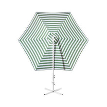 Striped Outdoor Umbrella For Garden Patio Green And White Stripe