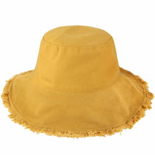 Wide Brim Frayed Bucket Hat