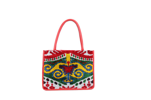 Aleyna Red Tribal Embroidery Women Bag