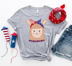 Patriotic Llama Girl T-shirt