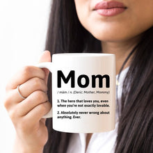 Mom Definition - 11oz White Ceramic Coffee Mug -