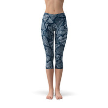 Blue Hearts on Heart Capri Leggings