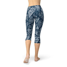 Blue Hearts on Heart Capri Leggings