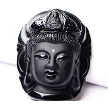 Natural Obsidian Buddah Pendant Necklace