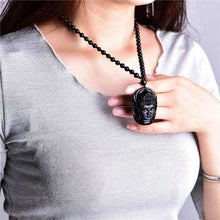 Natural Obsidian Buddah Pendant Necklace