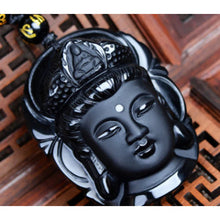 Natural Obsidian Buddah Pendant Necklace