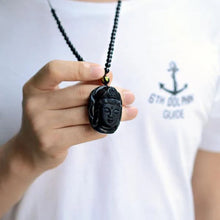 Natural Obsidian Buddah Pendant Necklace