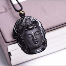 Natural Obsidian Buddah Pendant Necklace