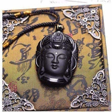 Natural Obsidian Buddah Pendant Necklace