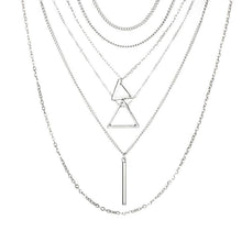 Double Triangle Multilayer Necklace